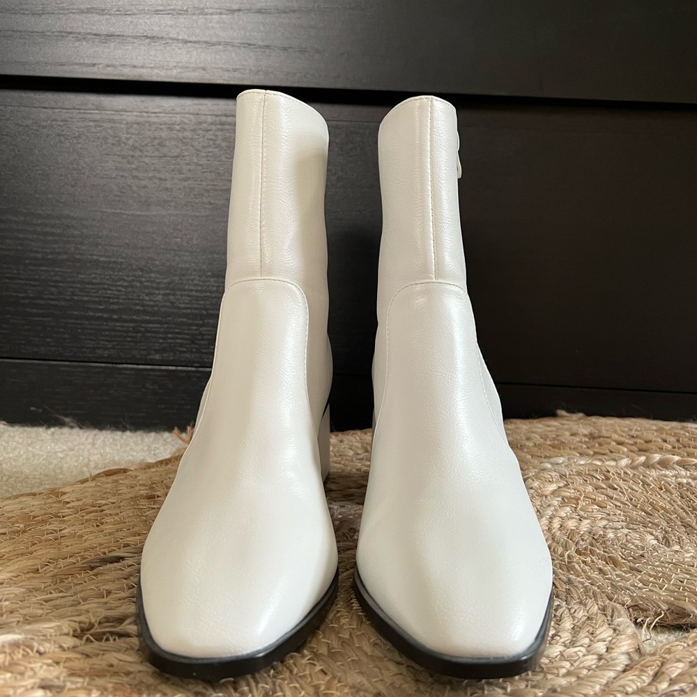 Nasty Gal White Ankle Booties